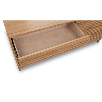 Chest of Drawers – Solid Ash Wood, Louver Front Design, Six Drawers, Flaxen Finish – Tanner | Modus Furniture International