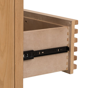 Chest of Drawers – Solid Ash Wood, Louver Front Design, Six Drawers, Flaxen Finish – Tanner | Modus Furniture International