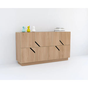 Sideboard oak veneer, birch plywood, soft-close hinges – Maze | Radis