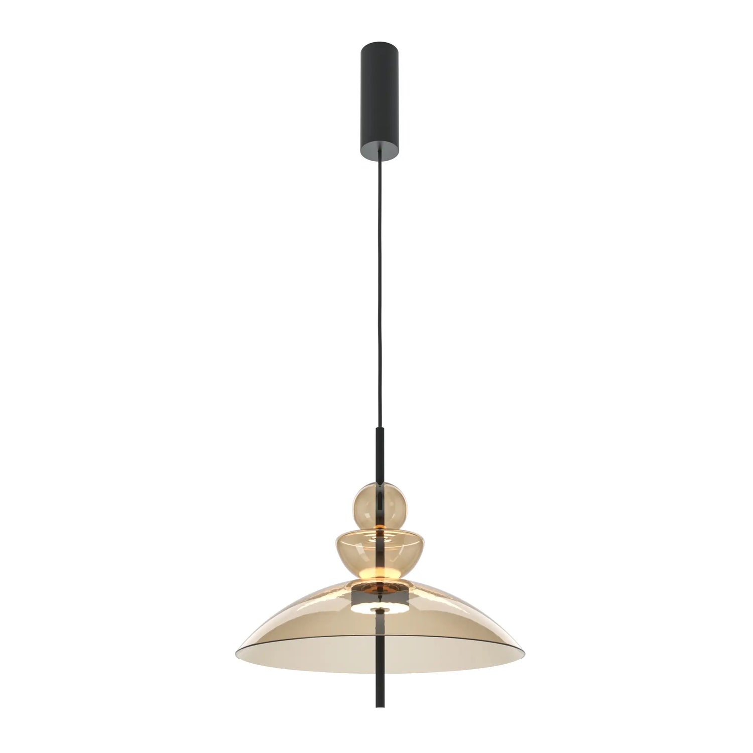 Pendant Light Matt Black Amber Glass-Oval LED 12W 3000K – Bangkok | Maytoni