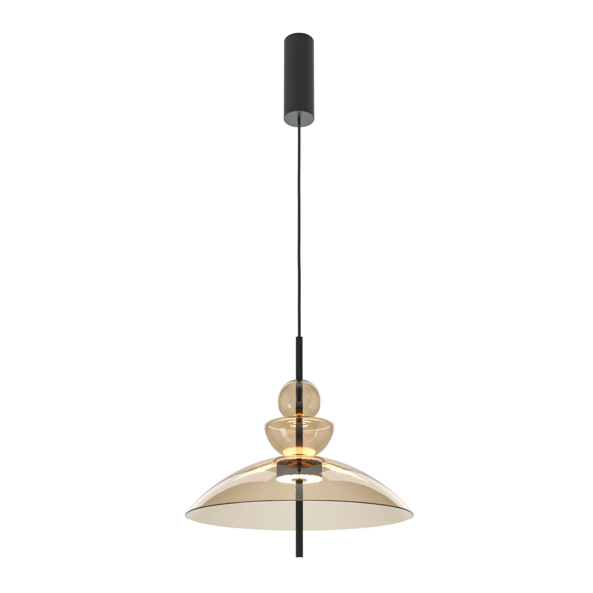 Pendant Light Matt Black Amber Glass-Oval LED 12W 3000K – Bangkok | Maytoni