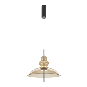 Pendant Light Matt Black Amber Glass-Oval LED 12W 3000K – Bangkok | Maytoni