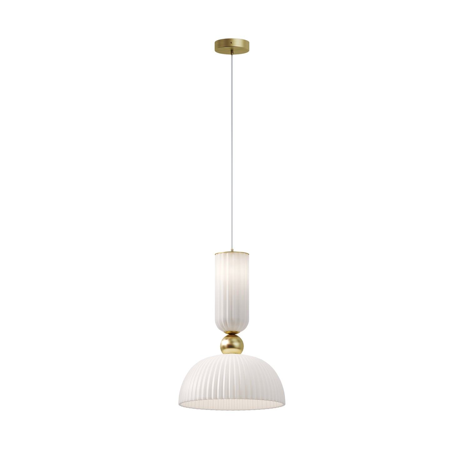Pendelleuchte – Gold Ton, Weißes Glas, 60 W - Antic | Maytoni