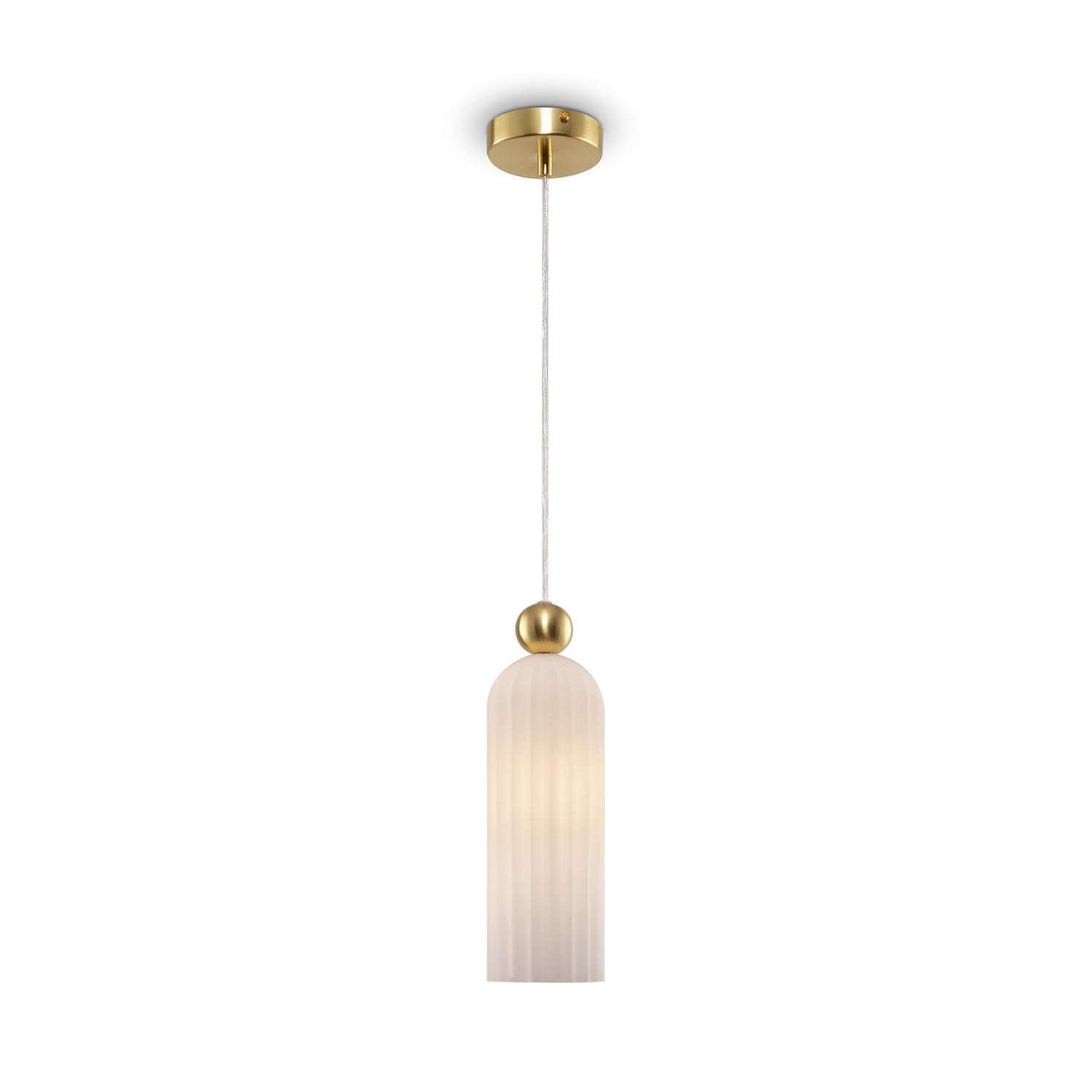 Pendelleuchte gebürsteter goldfarbener Metallrahmen mit satiniertem weißen Glasschirm & 1×E14 40 W – MOD302PL‑01W | Maytoni - Esszett Luxury | Stilvolles Wohnen mit Charakter