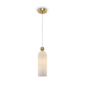 Pendelleuchte gebürsteter goldfarbener Metallrahmen mit satiniertem weißen Glasschirm & 1×E14 40 W – MOD302PL‑01W | Maytoni - Esszett Luxury | Stilvolles Wohnen mit Charakter
