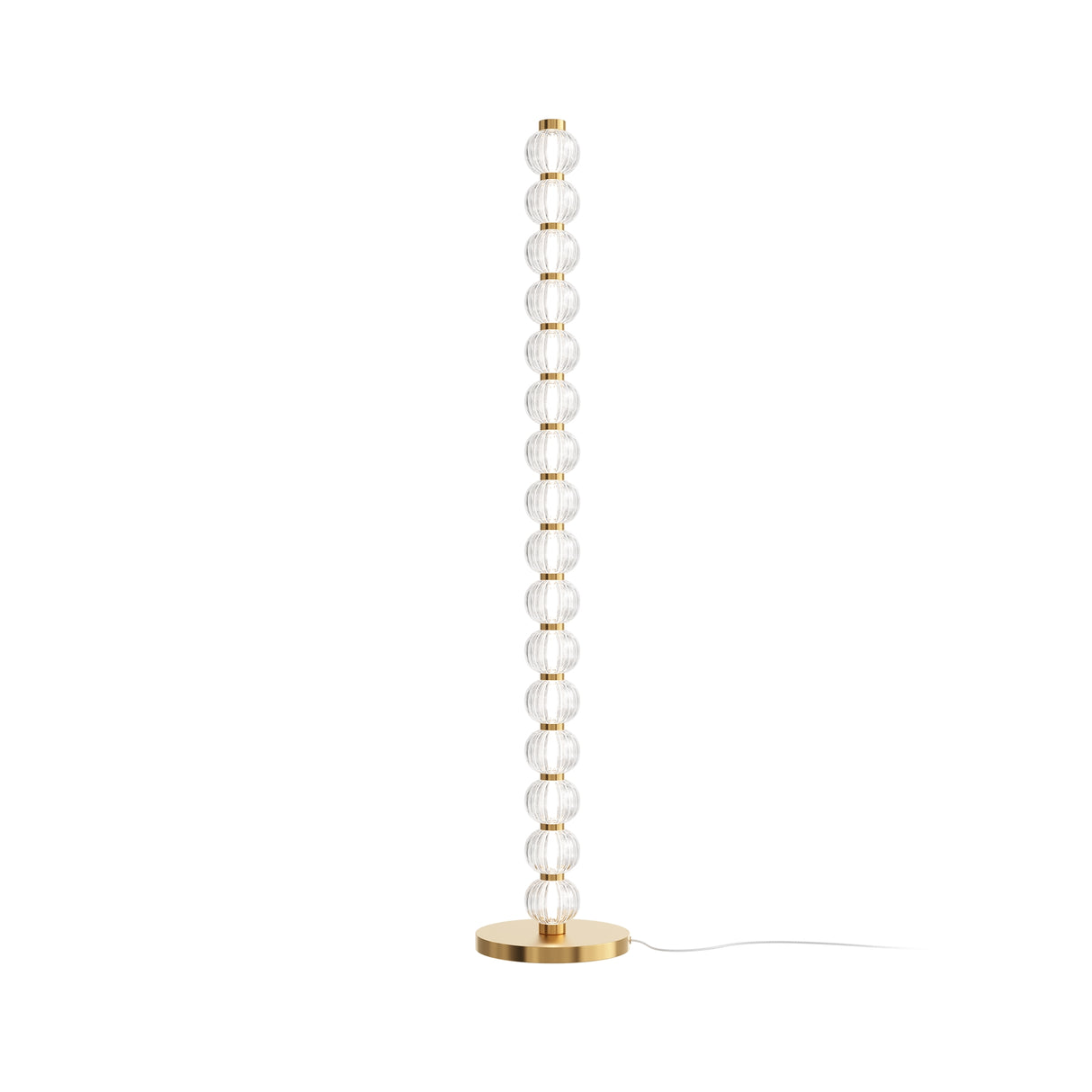 Stehleuchte – Goldene Optik, Rundes Glas, 132 cm Höhe - Amulet | Maytoni