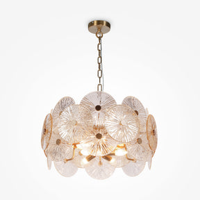 Pendelleuchte Goldfarbener Metallrahmen 8 Bernsteinglas - Ovale 8×E14 40 W – Aster | Maytoni - Esszett Luxury | Stilvolles Wohnen mit Charakter