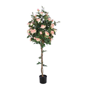 Kunstpflanze – Kunststoffmaterial, Romantisches Design, Rosenblüten - Rosenbaum | NeverLeafs