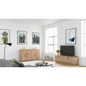 Sideboard oak veneer, birch plywood, soft-close hinges – Maze | Radis