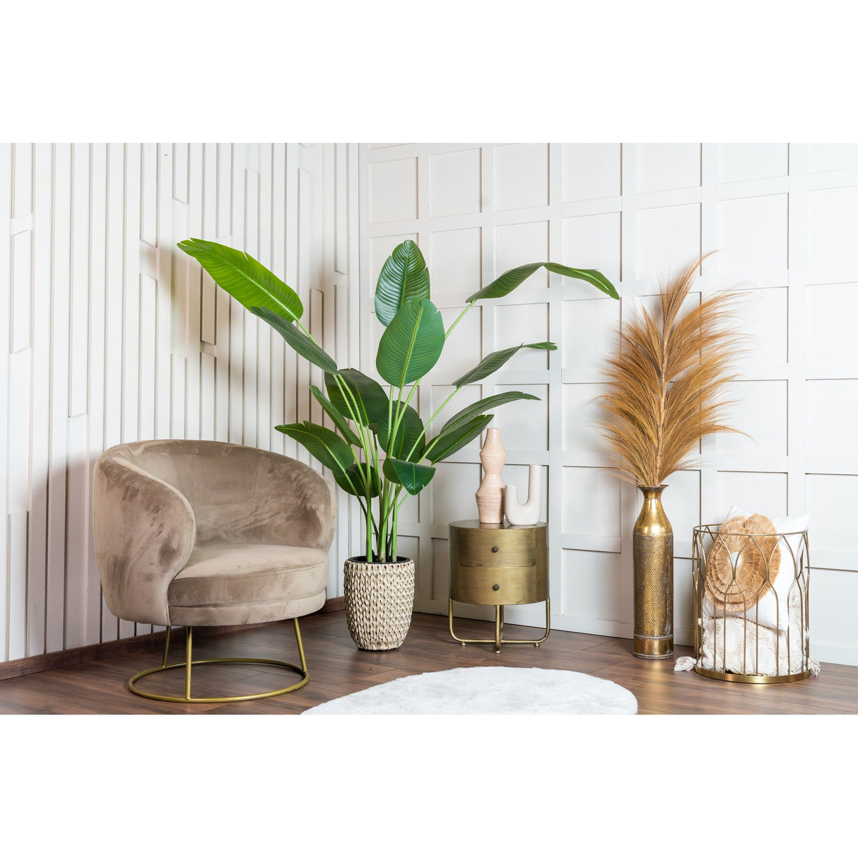 Kunstpflanze – Kunststoffmaterial, Tropisches Design, Real-Touch-Blätter - Strelitzia | NeverLeafs