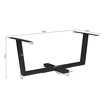 Table base - metal material, black finish, cross design - spider leg | Starfurn