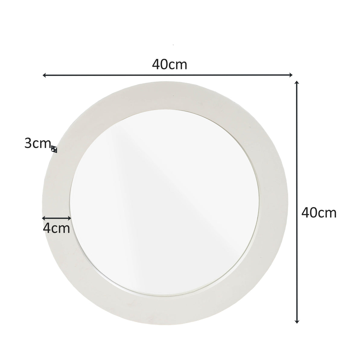Spiegel - Rundes Design, Mangoholz Rahmen, Sandfarben Finish, 40 cm – Dide | Starfurn