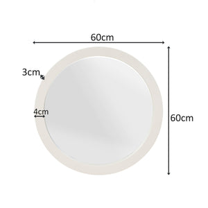 Mirror - Round Shape, Sand Finish, Mango Wood Frame - Dide | Starfurn