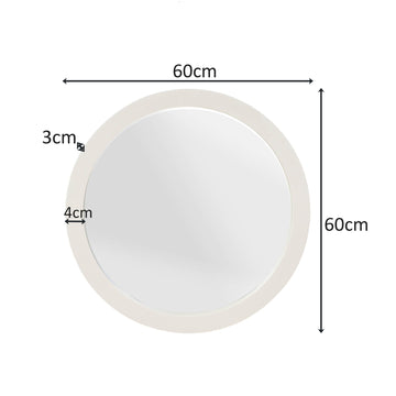 Spiegel - Rundes Design, Mangoholz Rahmen, Sandfarben, 60 cm – Dide | Starfurn