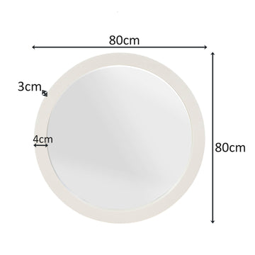 Spiegel - Rundes Design, Mangoholz Rahmen, Sandfarben, 80 cm – Dide | Starfurn