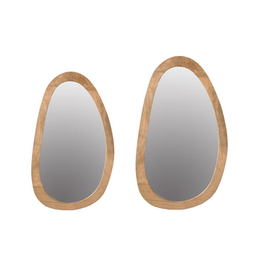 Mirror - Mango Wood Material, Natural Finish, Organic Design - Lou | Starfurn
