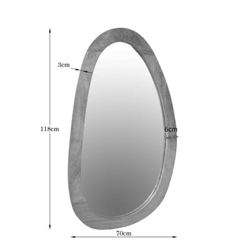 Mirror - Mango Wood Material, Natural Finish, Organic Design - Lou | Starfurn