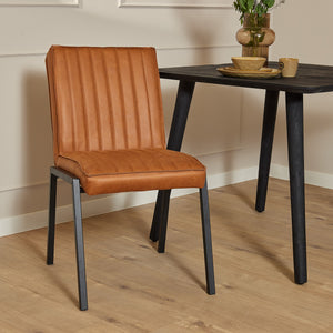Dining chair – Microleather upholstery, metal frame, cold foam filling – Tivoli | Starfurn