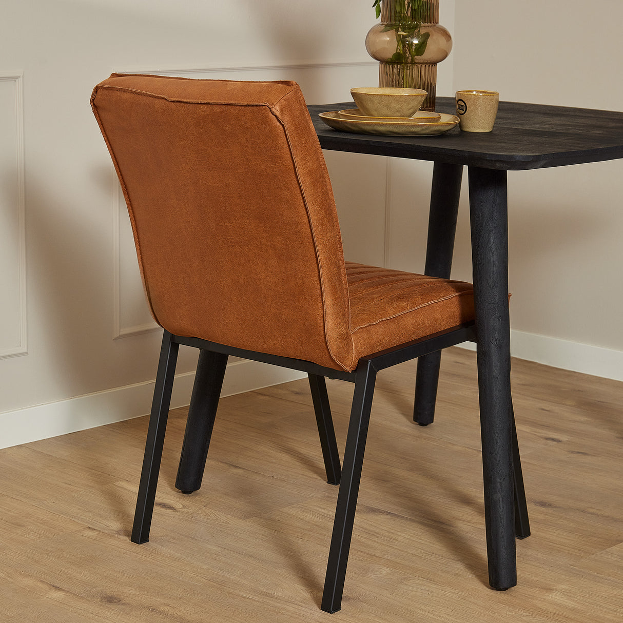 Dining chair – Microleather upholstery, metal frame, cold foam filling – Tivoli | Starfurn