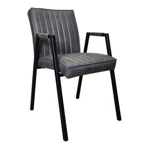 Dining Chair - Eco Leather, Contrast Stitching, Steel Frame - Tivoli | Starfurn