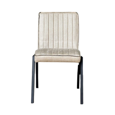 Dining chair - leather upholstery, contrast stitching, steel frame - Tivoli Bull | Starfurn