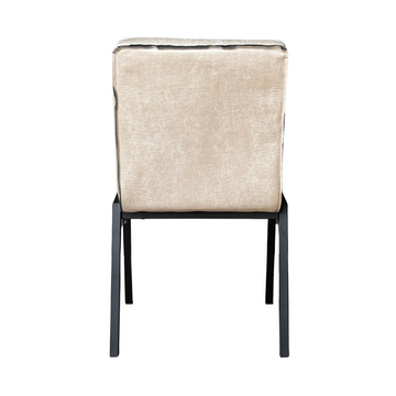 Esszimmerstuhl – Kunstleder Beige, Schwarzes Metallgestell, Kontrastnaht – Tivoli | Starfurn