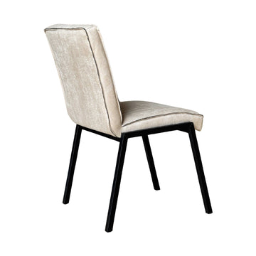 Esszimmerstuhl – Kunstleder Beige, Schwarzes Metallgestell, Kontrastnaht – Tivoli | Starfurn