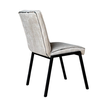 Esszimmerstuhl – Kunstleder Beige, Schwarzes Metallgestell, Kontrastnaht – Tivoli | Starfurn