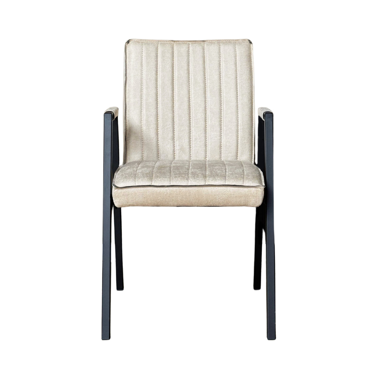 Dining Chair – Leather Upholstery, Armrests, Steel Frame – Tivoli | Starfurn
