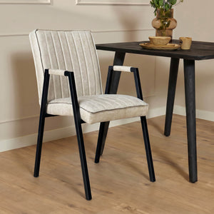 Dining Chair – Leather Upholstery, Armrests, Steel Frame – Tivoli | Starfurn