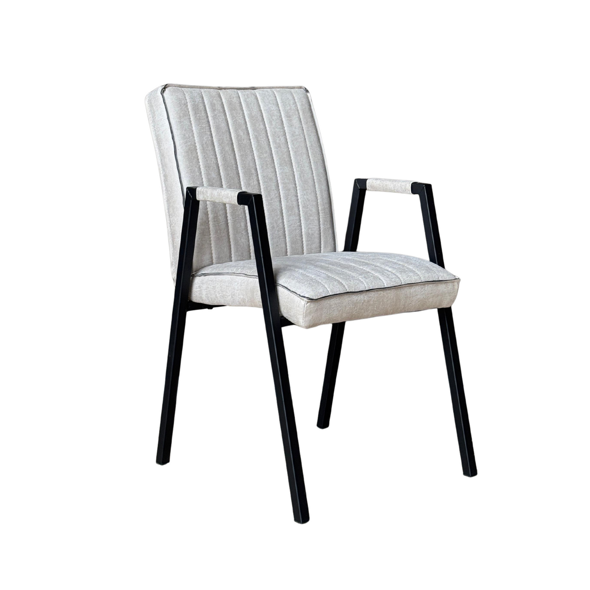 Dining Chair – Leather Upholstery, Armrests, Steel Frame – Tivoli | Starfurn