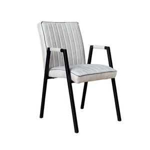 Dining Chair – Leather Upholstery, Armrests, Steel Frame – Tivoli | Starfurn