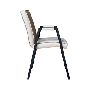 Dining Chair – Leather Upholstery, Armrests, Steel Frame – Tivoli | Starfurn