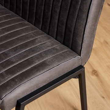 Esszimmerbank – Kunstleder Anthrazit, Schwarzes Metallgestell, Kontrastnaht, 155 cm – Tivoli | Starfurn