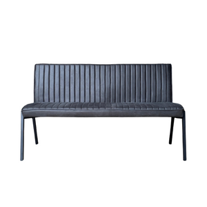 Dining bench – faux leather, contrast stitching, steel frame – Tivoli | Starfurn