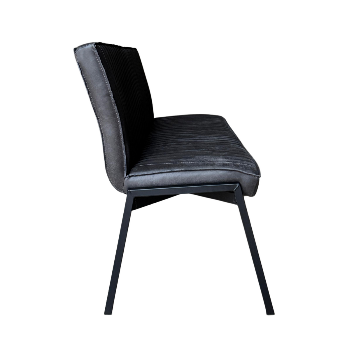 Dining bench – faux leather, contrast stitching, steel frame – Tivoli | Starfurn