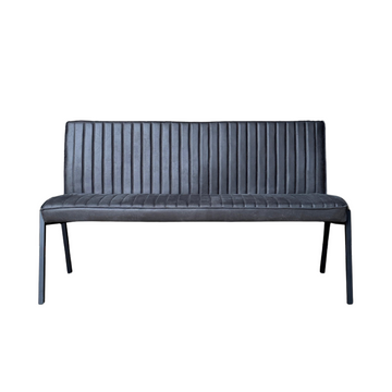Esszimmerbank – Kunstleder Anthrazit, Schwarzes Metallgestell, Kontrastnaht, 155 cm – Tivoli | Starfurn