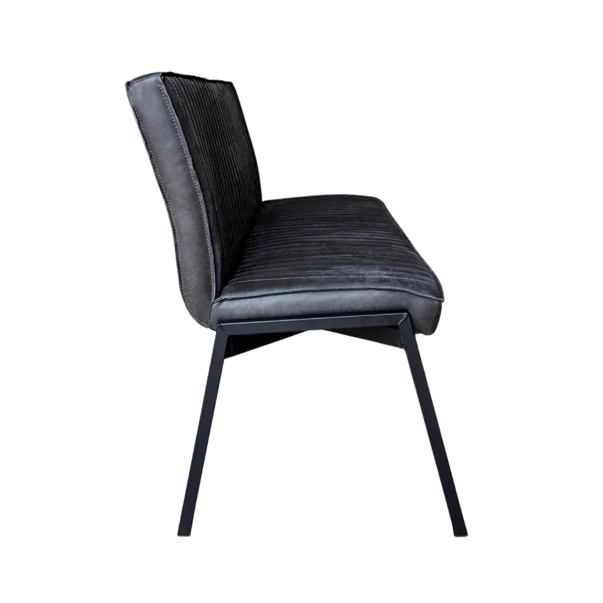Dining bench – faux leather, contrast stitching, steel frame – Tivoli | Starfurn