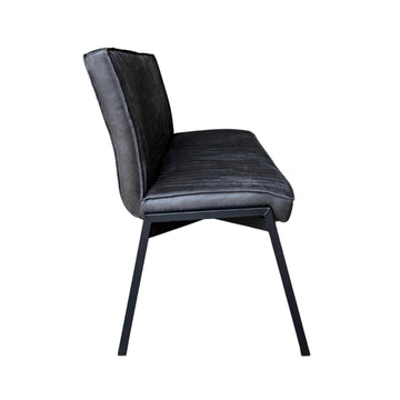 Esszimmerbank – Kunstleder Anthrazit, Schwarzes Metallgestell, Kontrastnaht, 155 cm – Tivoli | Starfurn