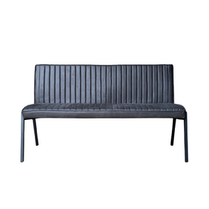 Dining bench – faux leather, contrast stitching, steel frame – Tivoli | Starfurn