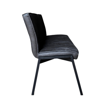Esszimmerbank – Kunstleder Anthrazit, Schwarzes Metallgestell, Kontrastnaht, 155 cm – Tivoli | Starfurn