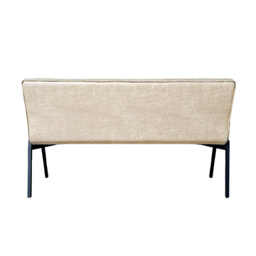 Esszimmerbank – Kunstleder Beige, Schwarzes Metallgestell, Kontrastnaht, 155 cm – Tivoli | Starfurn