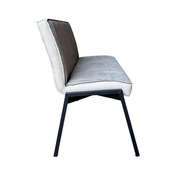 Esszimmerbank – Kunstleder Beige, Schwarzes Metallgestell, Kontrastnaht, 155 cm – Tivoli | Starfurn