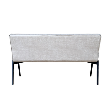 Esszimmerbank – Kunstleder Beige, Schwarzes Metallgestell, Kontrastnaht, 155 cm – Tivoli | Starfurn