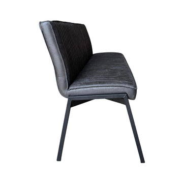 Esszimmerbank – Kunstleder Anthrazit, Schwarzes Metallgestell, Kontrastnaht, 185 cm – Tivoli | Starfurn