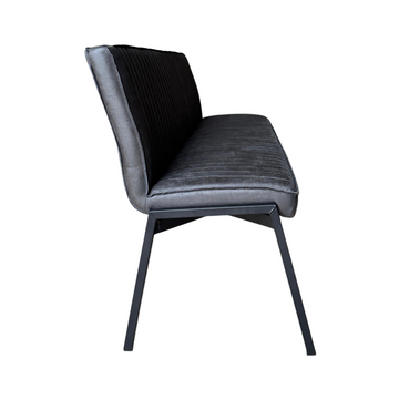 Esszimmerbank – Kunstleder Anthrazit, Schwarzes Metallgestell, Kontrastnaht, 185 cm – Tivoli | Starfurn