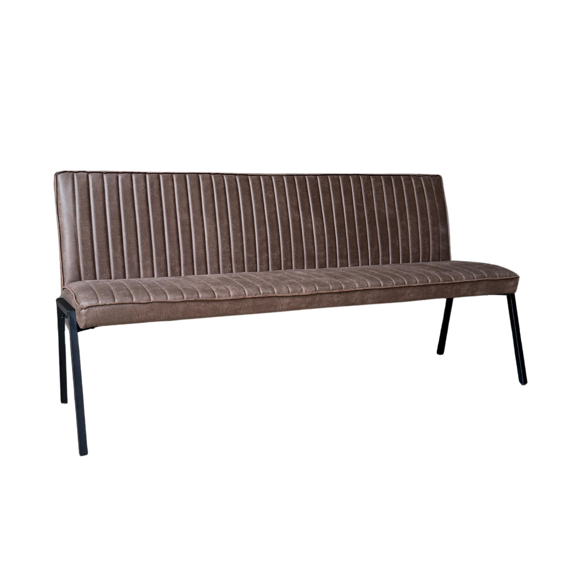 Dining Bench – Faux Leather, Contrast Stitching, Steel Frame – Tivoli | Starfurn