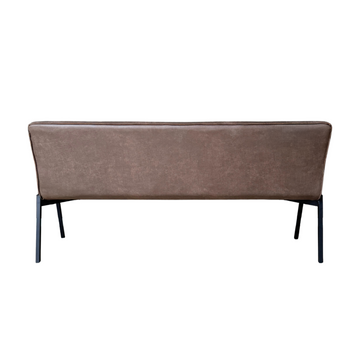 Esszimmerbank – Kunstleder Braun, Schwarzes Metallgestell, Kontrastnaht, 185 cm – Tivoli | Starfurn