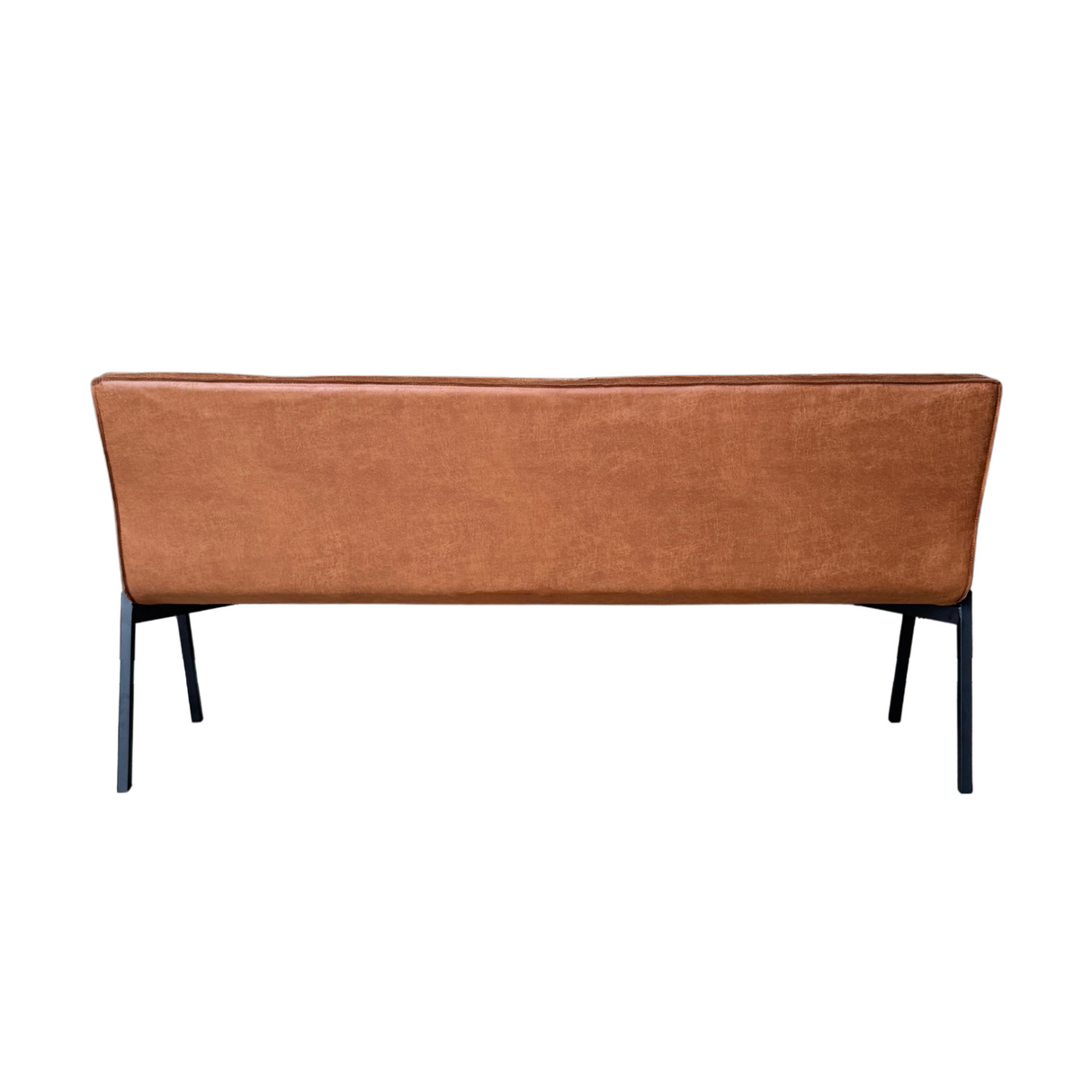 Esszimmerbank – Kunstleder Cognac, Schwarzes Metallgestell, Kontrastnaht, 185 cm – Tivoli | Starfurn
