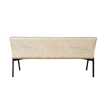 Esszimmerbank – Kunstleder Beige, Schwarzes Metallgestell, Kontrastnaht, 185 cm – Tivoli | Starfurn